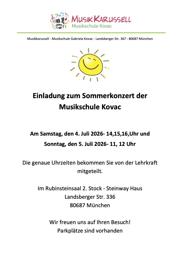 Sommerkonzert - 04. & 05.07.2026